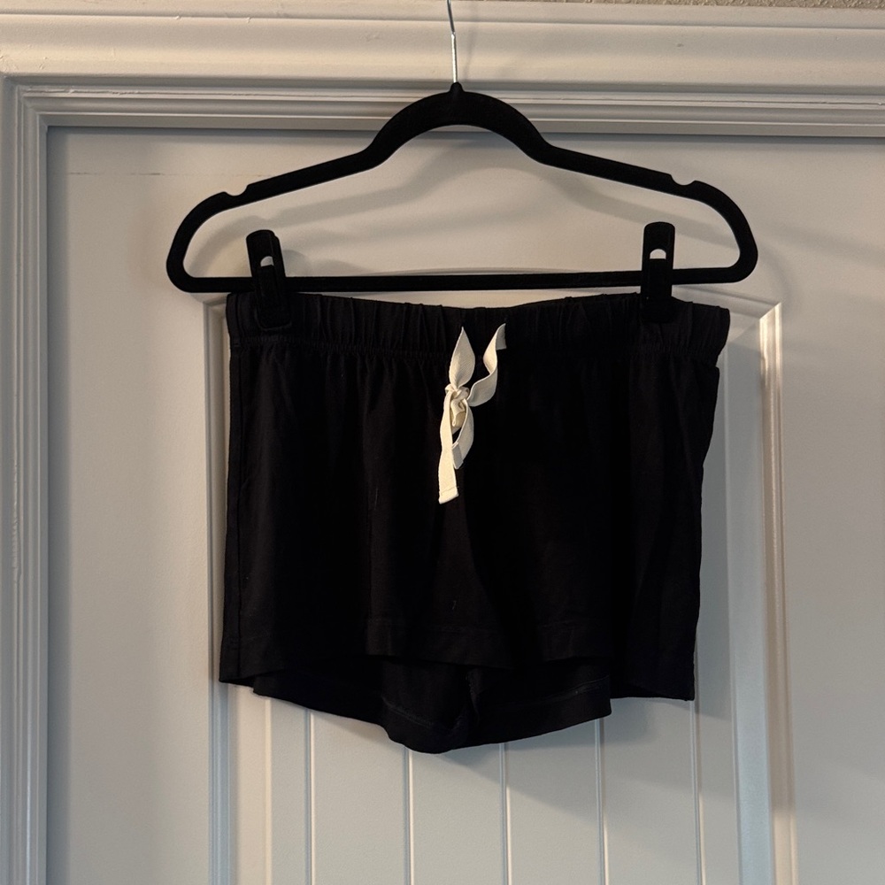 BOODY Black Athletic Shorts with White Tie